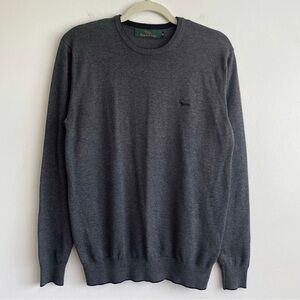 Harmont & Blaine Gray Sweater crew neck long sleeve knit charcoal grey medium M